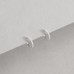 Argola redonda click 12mm cravejada cristal
