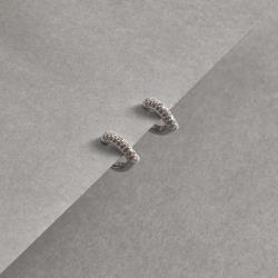 Argola click gota 10mm triplo cravejado