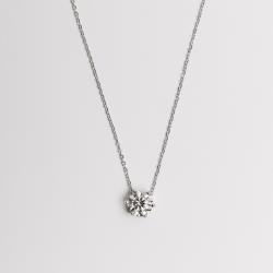 Colar pingente moissanite 7mm corrente cadeado 40+5cm ródio