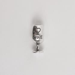 Berloque separador taça wine 14mm detalhe zircônia envelhecido