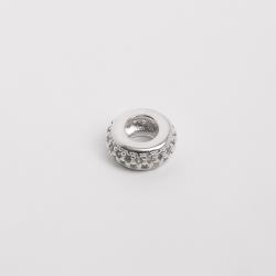 Berloque separador cravejado duplo 10mm