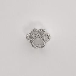 Berloque separador pata vazada cravejada 13mm