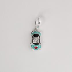 Berloque pingente fusca detalhe cravejado 13mm resina