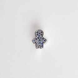Berloque separador menino cravejado azul 10mm