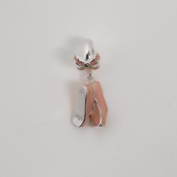 Berloque pingentes sapatilha 12mm resina rosa