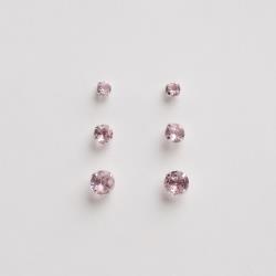 Trio zircônia redonda 3, 4 e 5mm rosa