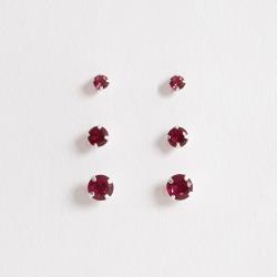 Trio zircônia redonda 3, 4 e 5mm rubi