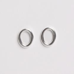 Brinco oval vazado 14mm