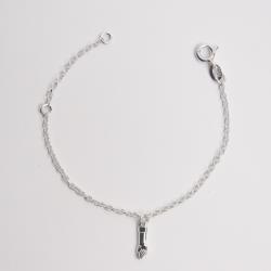 Pulseira pingente figa 10mm corrente elo português 15cm