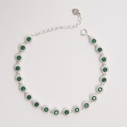 Pulseira Riviera 5.7 zircônias esmeralda 16+4cm