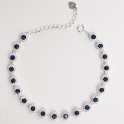 Pulseira Riviera 5.7 zircônias safira 16+4cm