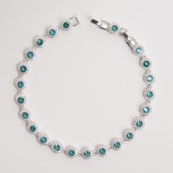 Pulseira Riviera 5.7 zircônias turmalina 19cm com 2 fechos