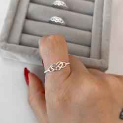 Anel coração e infinito vazados